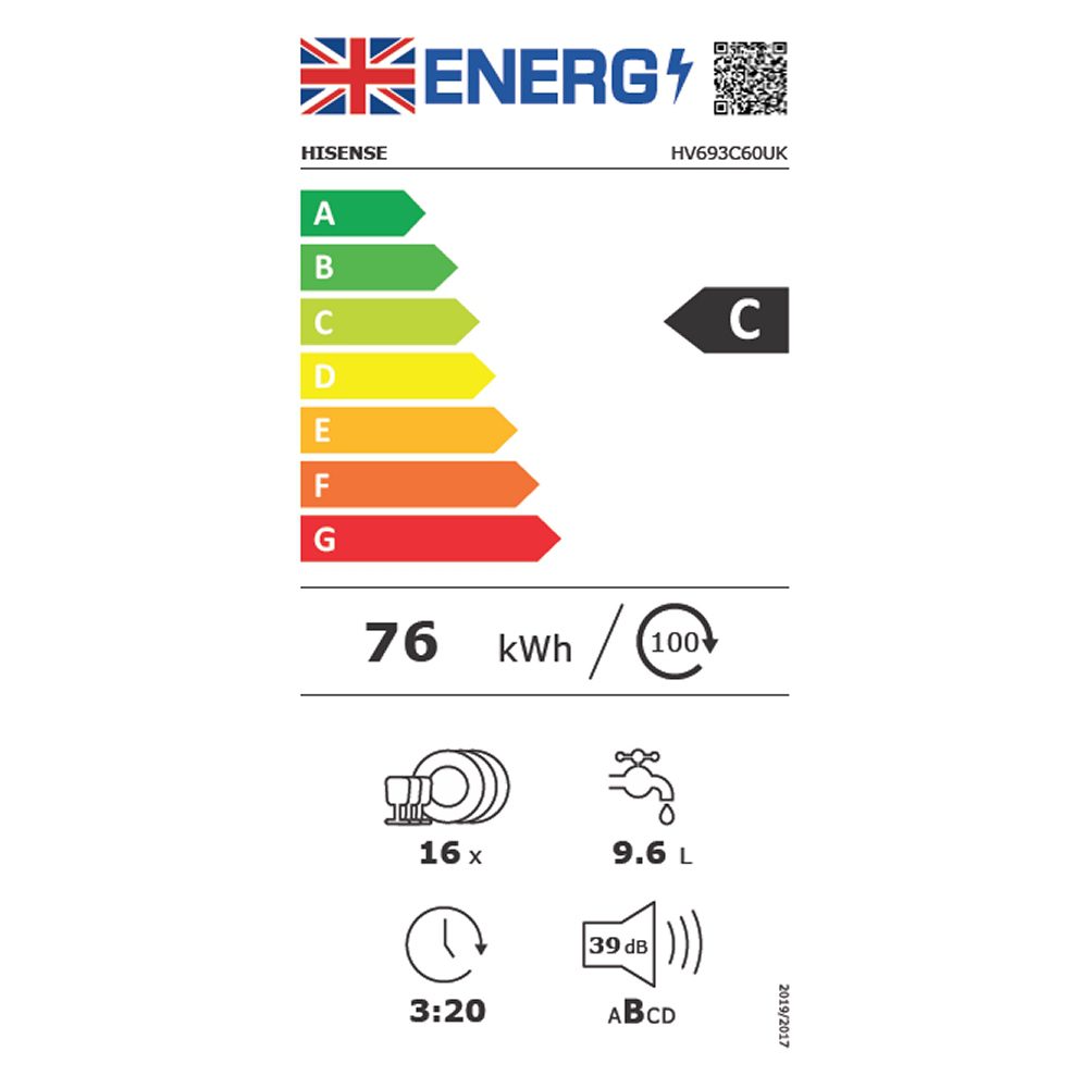 Hisense 60cm Fully Integrated Dishwasher HV693C60UK Hisense 60cm Fully Integrated Dishwasher HV693C60UK
