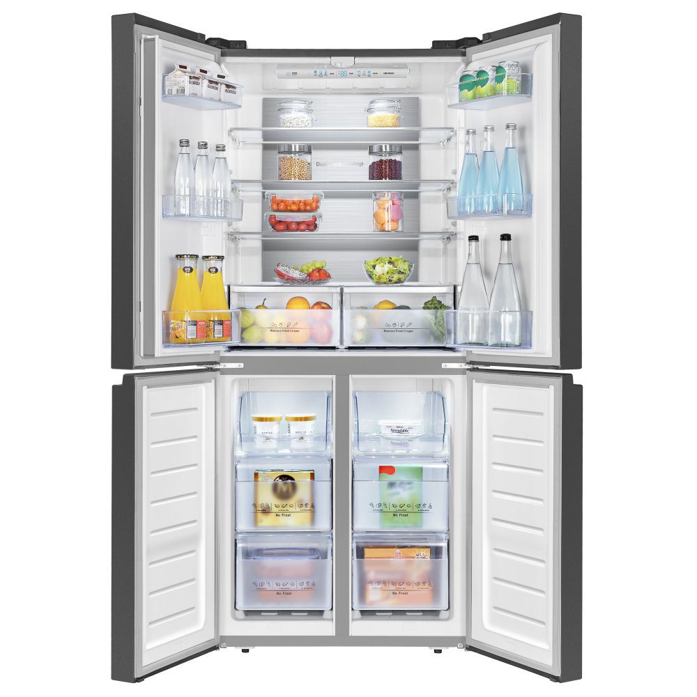 Hisense 79cm Four Door Fridge Freezer RQ563N4SF2 - BLACK STEEL Hisense 79cm Four Door Fridge Freezer RQ563N4SF2 - BLACK STEEL