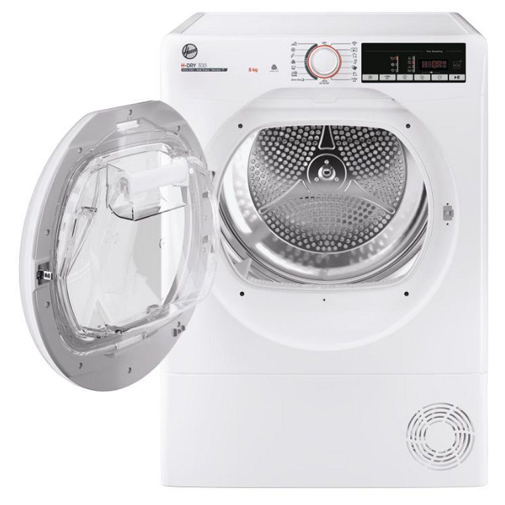 Hoover HLE H8A2TE-80 8kg H-DRY300 Heat Pump Condenser Dryer - WHITE Hoover HLE H8A2TE-80 8kg H-DRY300 Heat Pump Condenser Dryer - WHITE