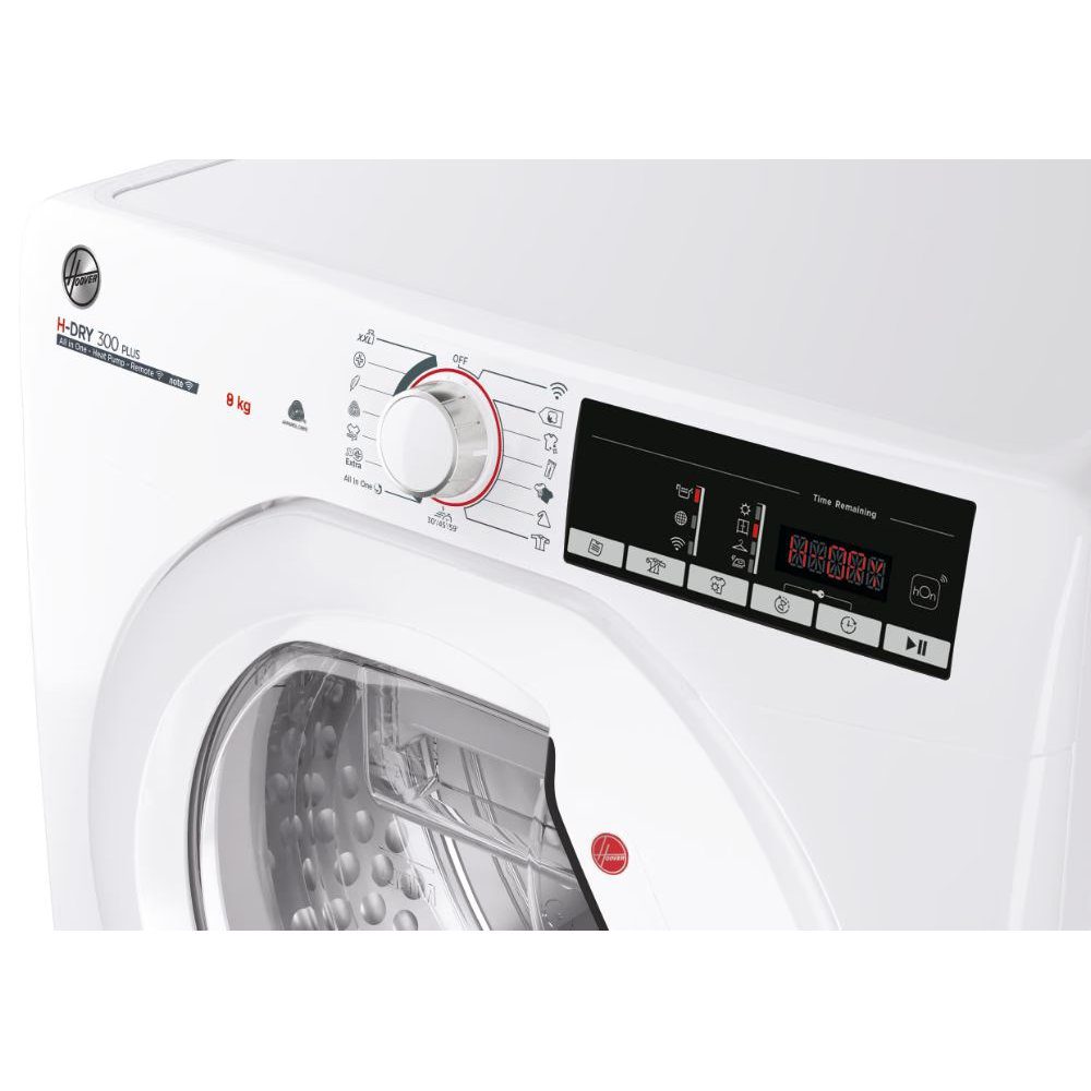 Hoover HLE H8A2TE-80 8kg H-DRY300 Heat Pump Condenser Dryer - WHITE Hoover HLE H8A2TE-80 8kg H-DRY300 Heat Pump Condenser Dryer - WHITE