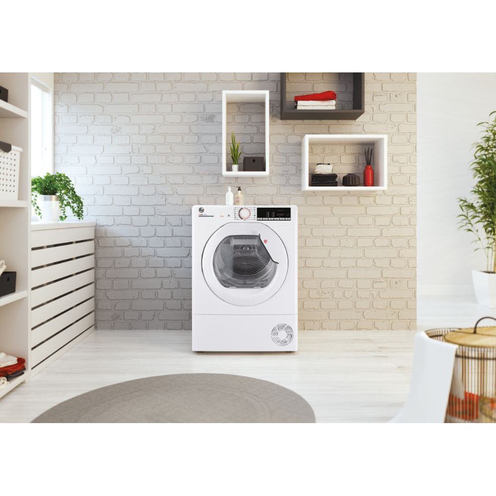 Hoover HLE H8A2TE-80 8kg H-DRY300 Heat Pump Condenser Dryer - WHITE Hoover HLE H8A2TE-80 8kg H-DRY300 Heat Pump Condenser Dryer - WHITE
