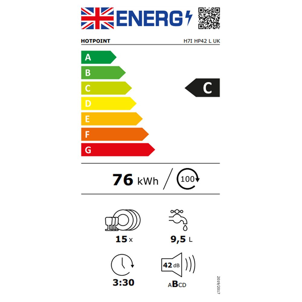 Hotpoint 60cm Fully Integrated Dishwasher H7IHP42LUK Hotpoint 60cm Fully Integrated Dishwasher H7IHP42LUK