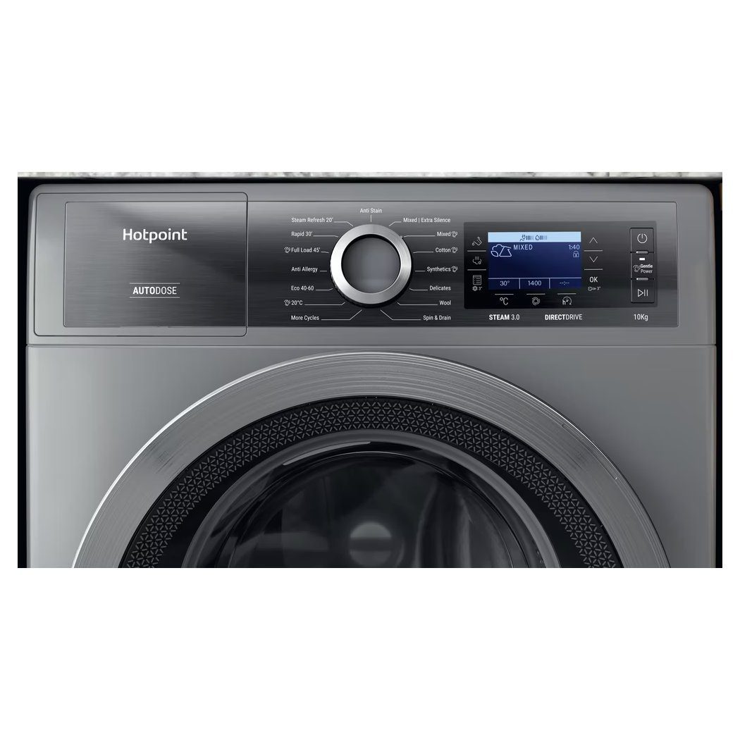 Hotpoint 10kg GentlePower AutoDose Washing Machine 1400rpm H809ADSGPOWERUK - SILVER Hotpoint 10kg GentlePower AutoDose Washing Machine 1400rpm H809ADSGPOWERUK - SILVER