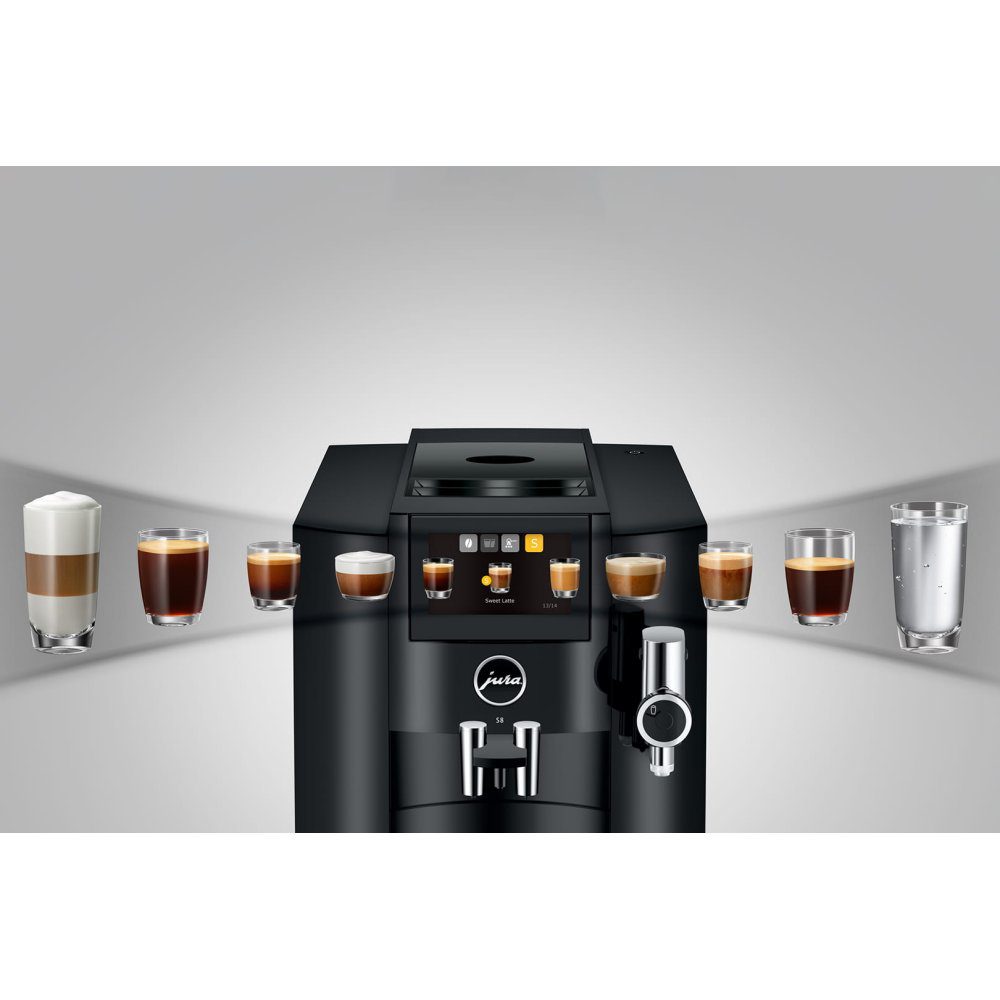 Jura S8 Freestanding Fully Automatic Coffee Machine 15482 - Piano Black Jura S8 Freestanding Fully Automatic Coffee Machine 15482 - Piano Black