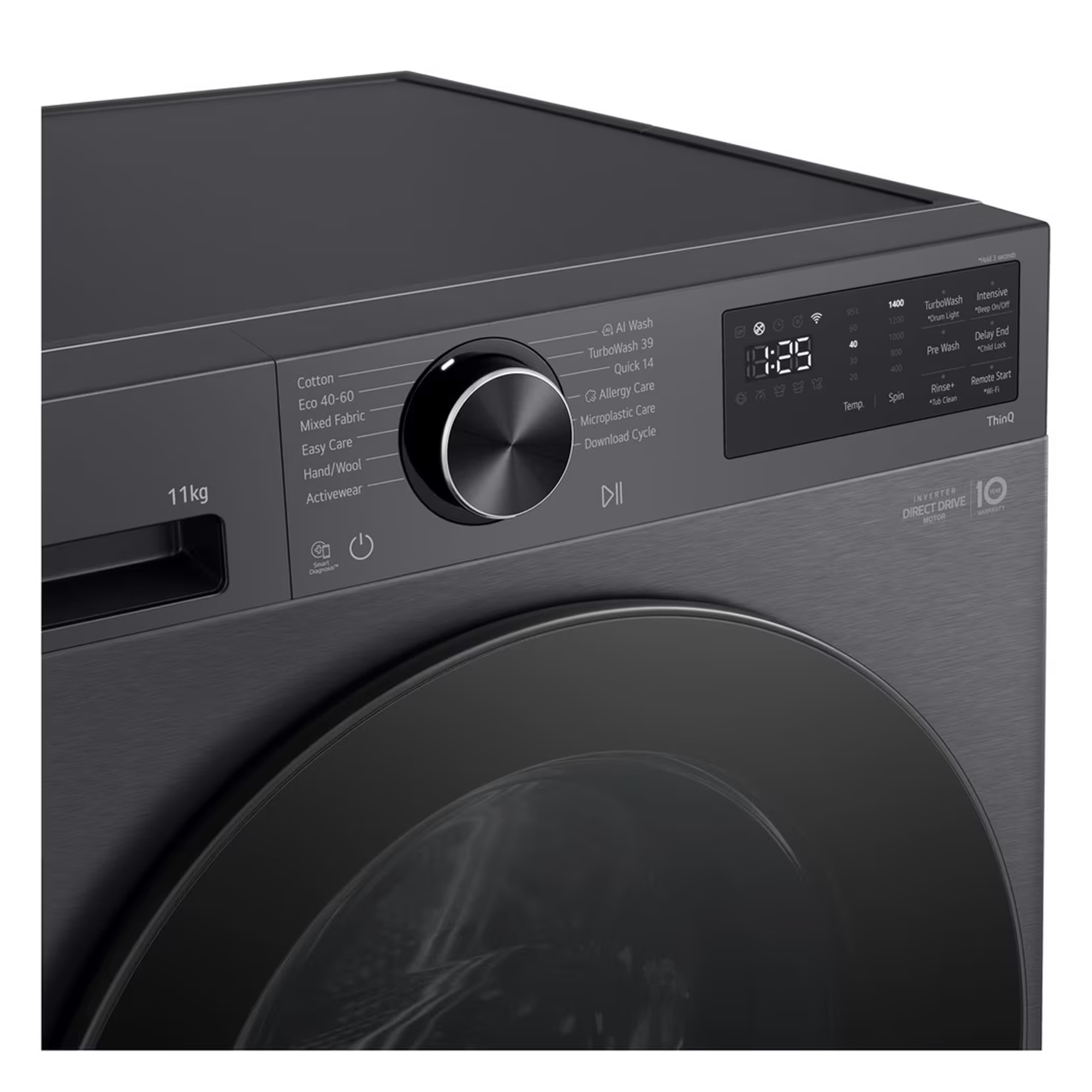 LG Series 5 AI Direct Drive 11kg 1400 Spin Washing Machine F4X5011TBB - Graphite LG Series 5 AI Direct Drive 11kg 1400 Spin Washing Machine F4X5011TBB - Graphite