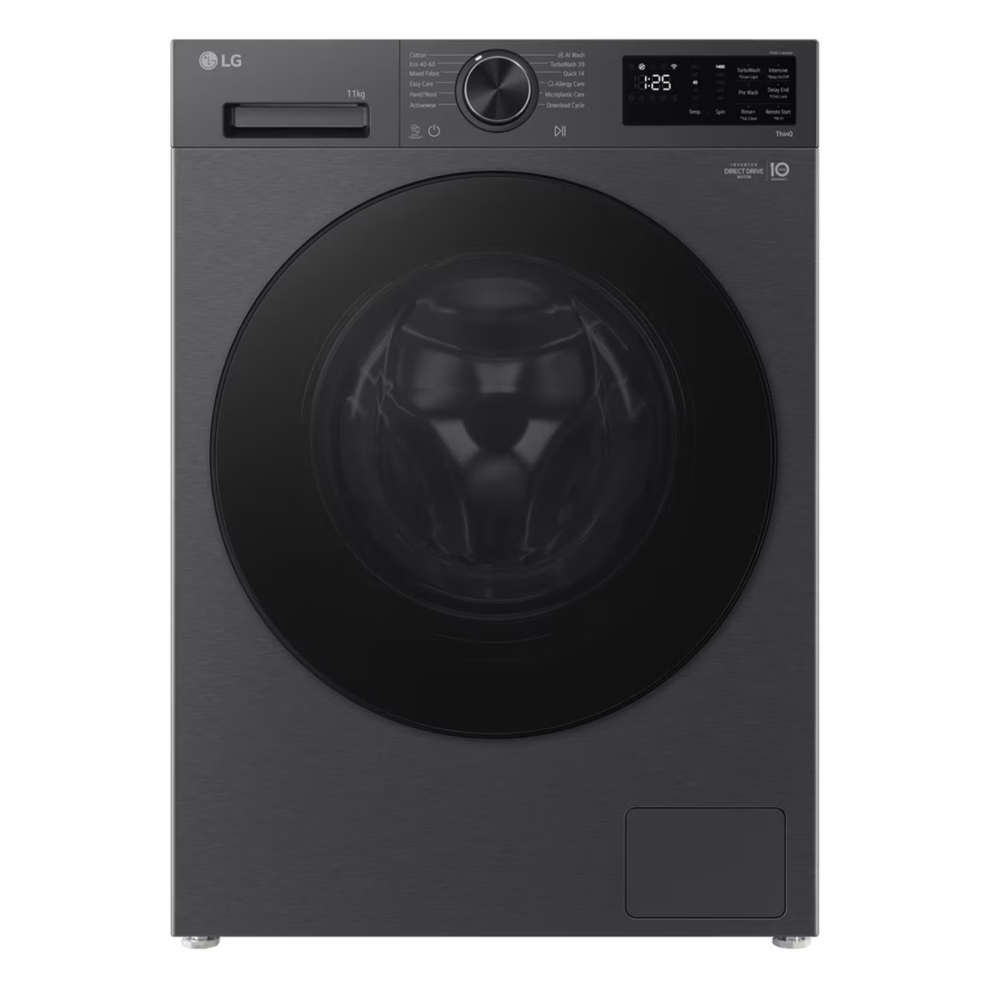 LG Series 5 AI Direct Drive 11kg 1400 Spin Washing Machine F4X5011TBB - Graphite