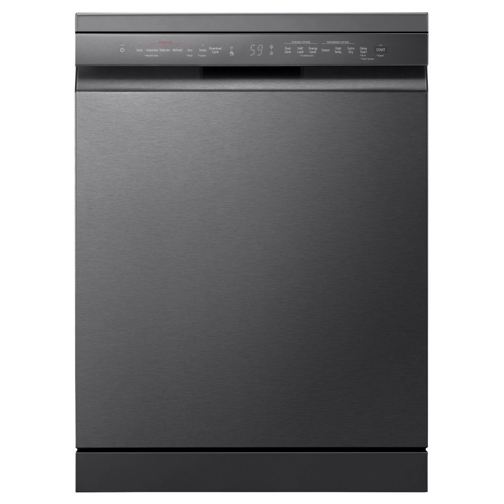 LG 60cm Freestanding Dishwasher DF365FMS - BLACK STEEL LG 60cm Freestanding Dishwasher DF365FMS - BLACK STEEL