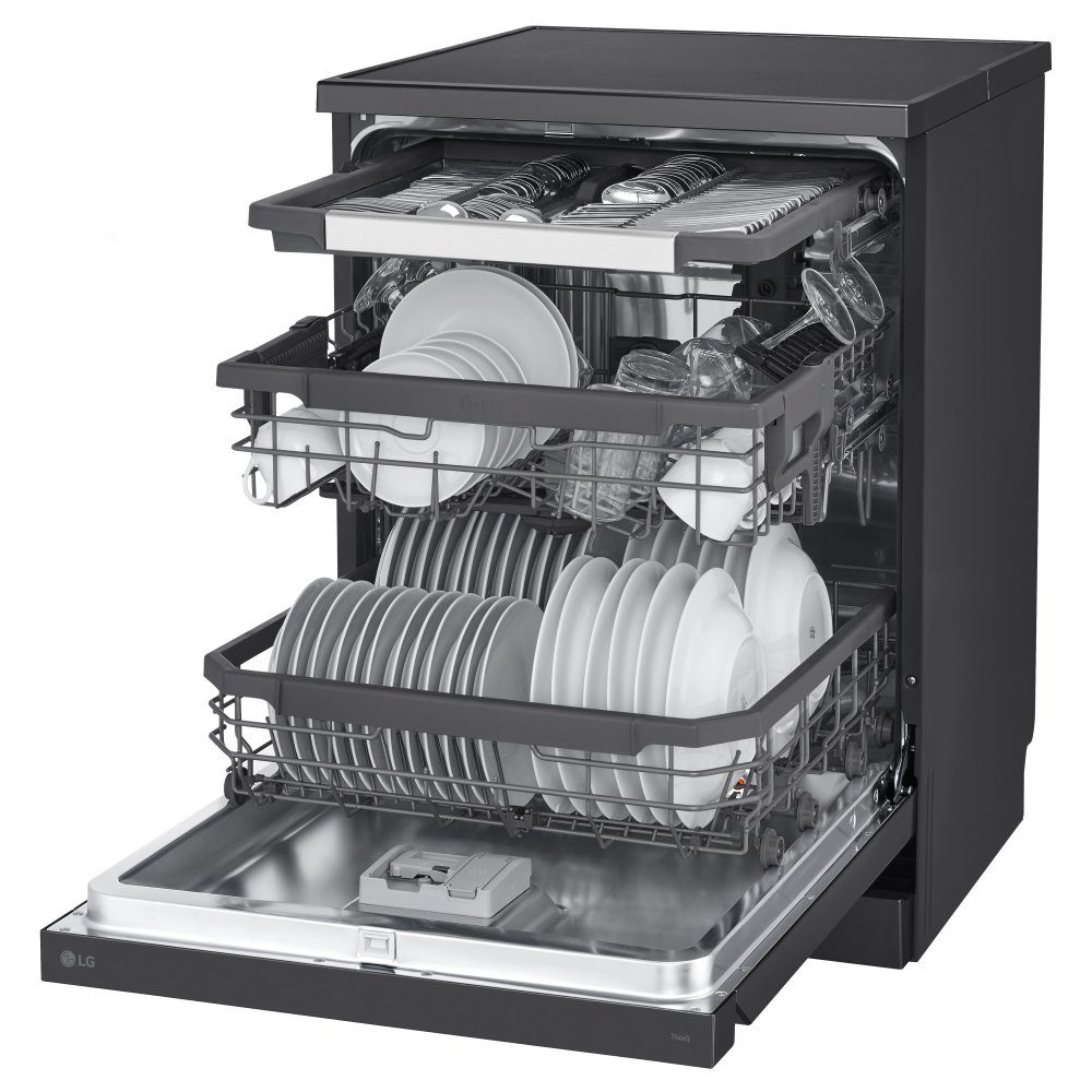 LG 60cm Freestanding Dishwasher DF365FMS - BLACK STEEL LG 60cm Freestanding Dishwasher DF365FMS - BLACK STEEL