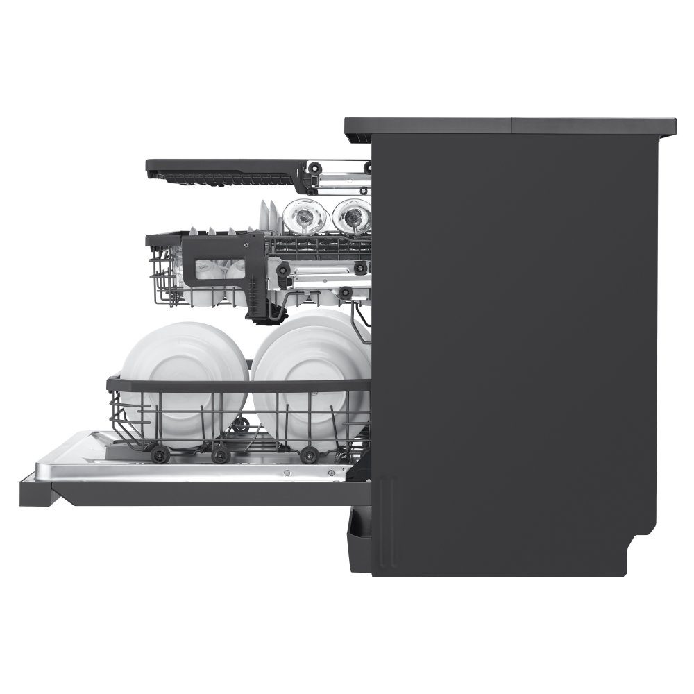 LG 60cm Freestanding Dishwasher DF365FMS - BLACK STEEL LG 60cm Freestanding Dishwasher DF365FMS - BLACK STEEL