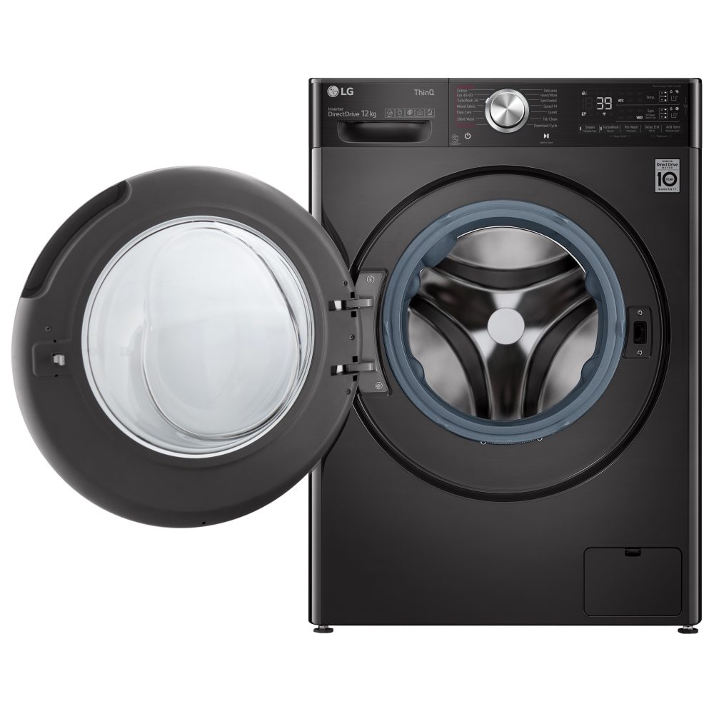 LG 12kg Autodose TurboWash Steam Washing Machine F4V1112BTSA - BLACK STEEL LG 12kg Autodose TurboWash Steam Washing Machine F4V1112BTSA - BLACK STEEL