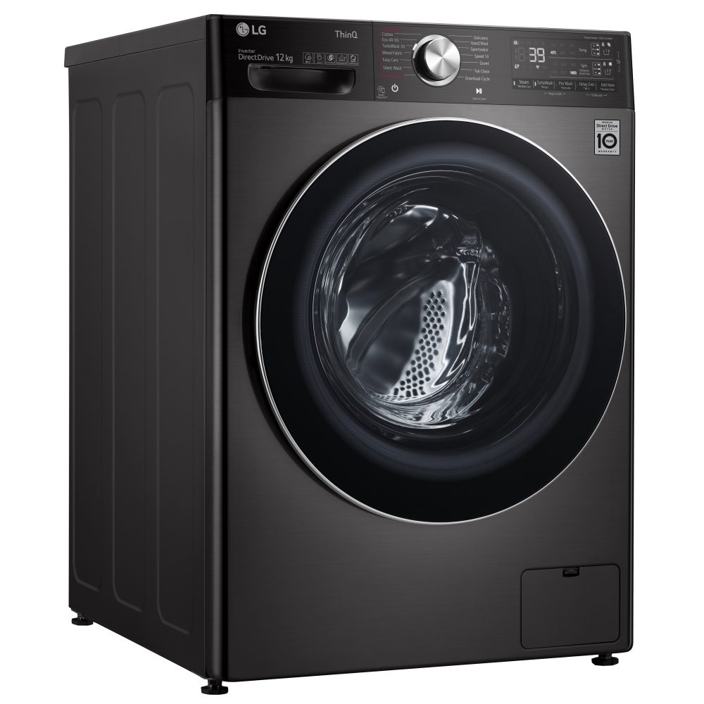LG 12kg Autodose TurboWash Steam Washing Machine F4V1112BTSA - BLACK STEEL LG 12kg Autodose TurboWash Steam Washing Machine F4V1112BTSA - BLACK STEEL