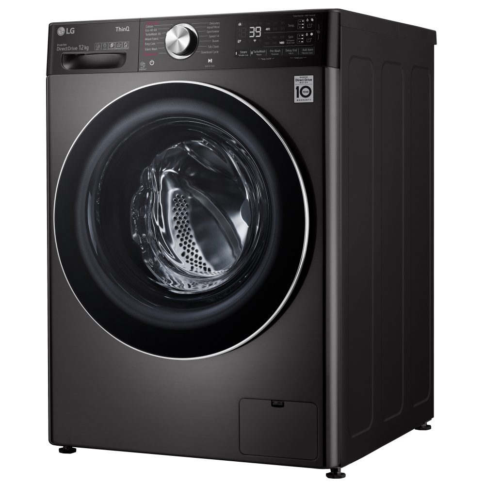 LG 12kg Autodose TurboWash Steam Washing Machine F4V1112BTSA - BLACK STEEL LG 12kg Autodose TurboWash Steam Washing Machine F4V1112BTSA - BLACK STEEL