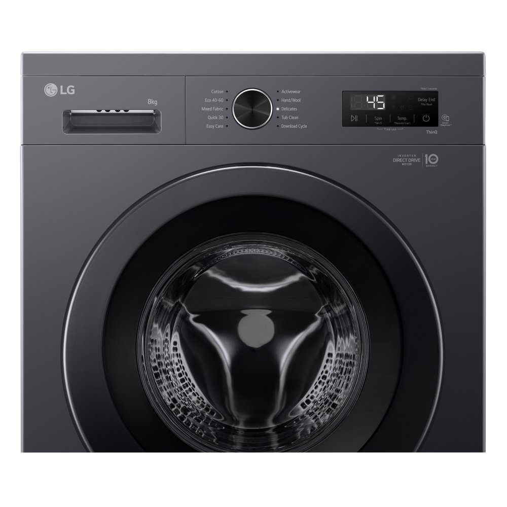 LG 8kg Steam Washing Machine F4X1008NMK - SLATE GREY LG 8kg Steam Washing Machine F4X1008NMK - SLATE GREY