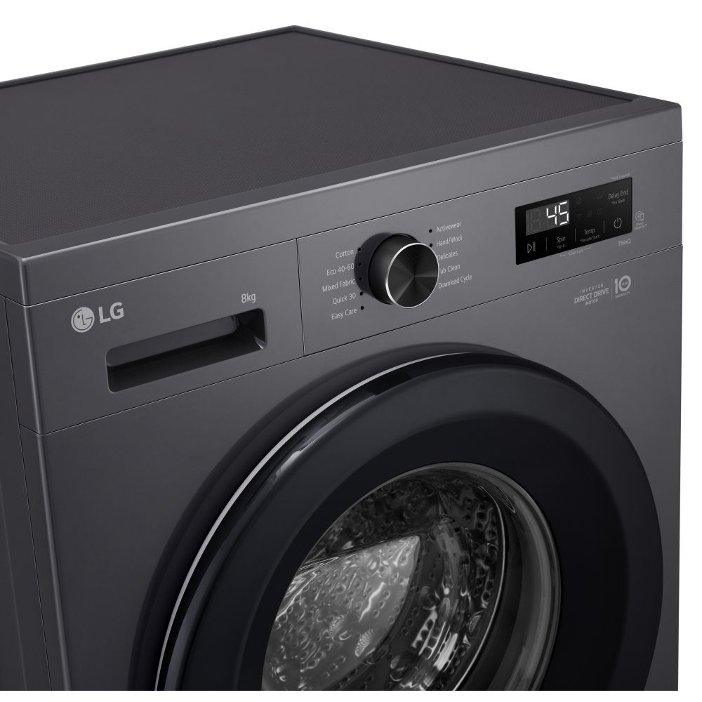 LG 8kg Steam Washing Machine F4X1008NMK - SLATE GREY LG 8kg Steam Washing Machine F4X1008NMK - SLATE GREY