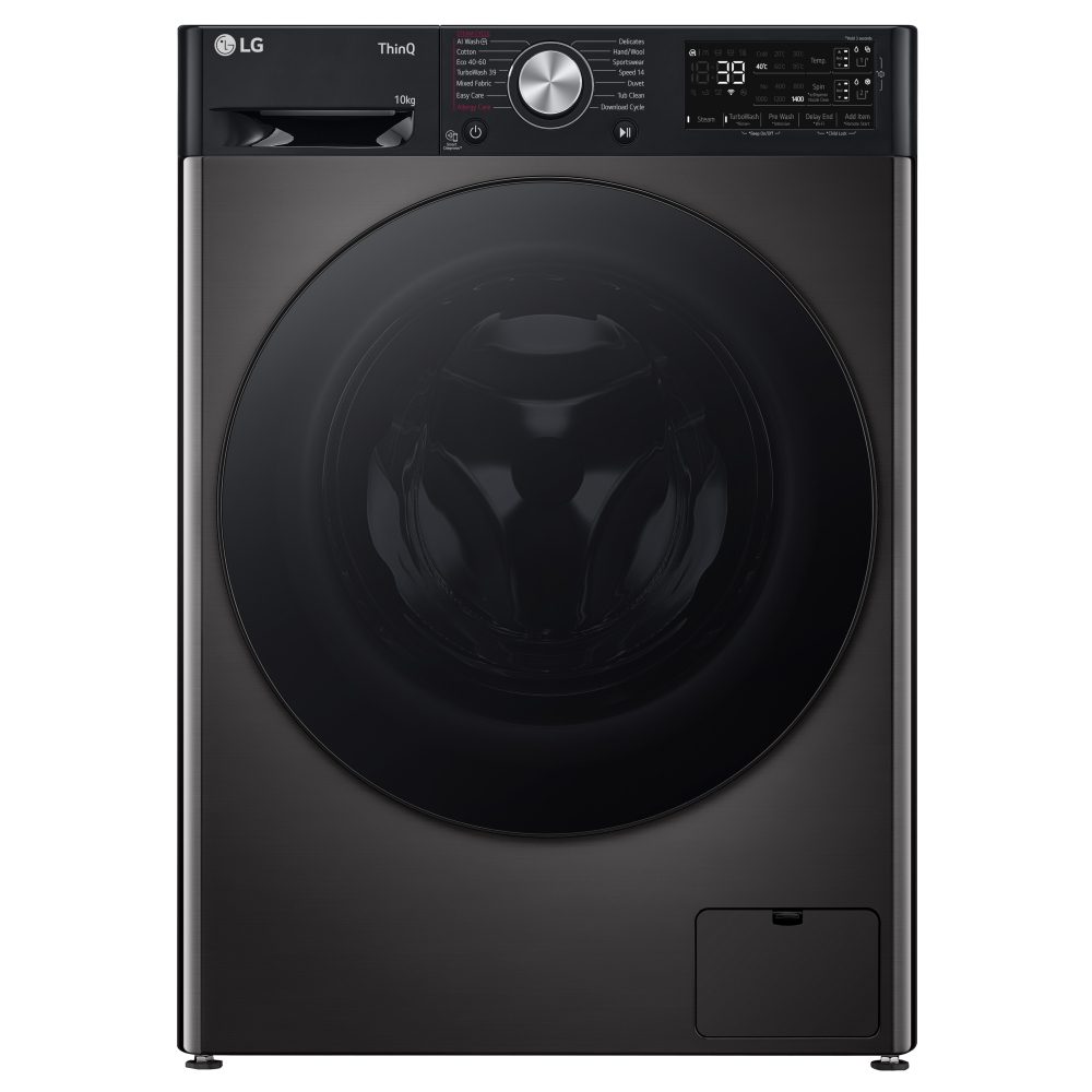 LG 10kg Autodose Steam Washing Machine F4Y710BBTA1 - Black Steel LG 10kg Autodose Steam Washing Machine F4Y710BBTA1 - Black Steel