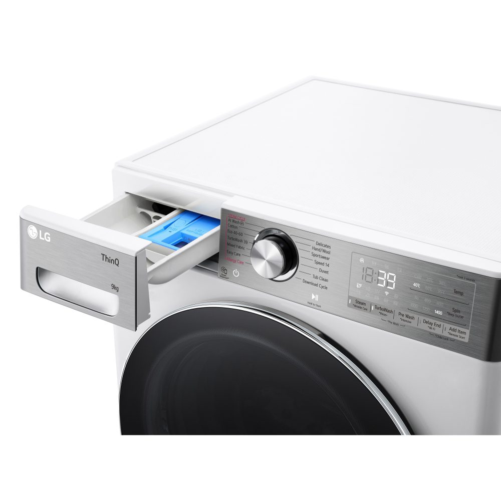 LG 9kg TurboWash Steam Washing Machine F4Y909WCTN4 - WHITE LG 9kg TurboWash Steam Washing Machine F4Y909WCTN4 - WHITE