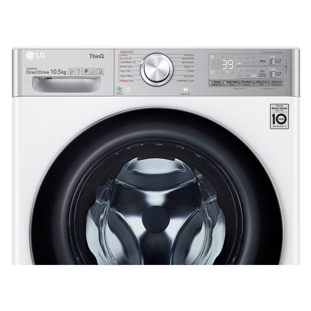 LG 10.5kg Autodose TurboWash Steam Washing Machine F6V1110WTSA - WHITE LG 10.5kg Autodose TurboWash Steam Washing Machine F6V1110WTSA - WHITE