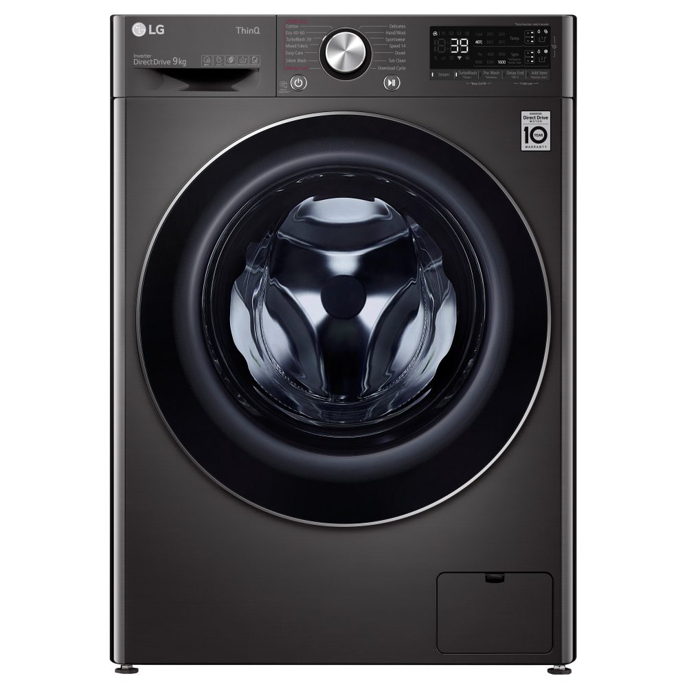 LG 9kg Autodose TurboWash Steam Washing Machine 1600rpm F6V909BTSA - BLACK STEEL LG 9kg Autodose TurboWash Steam Washing Machine 1600rpm F6V909BTSA - BLACK STEEL