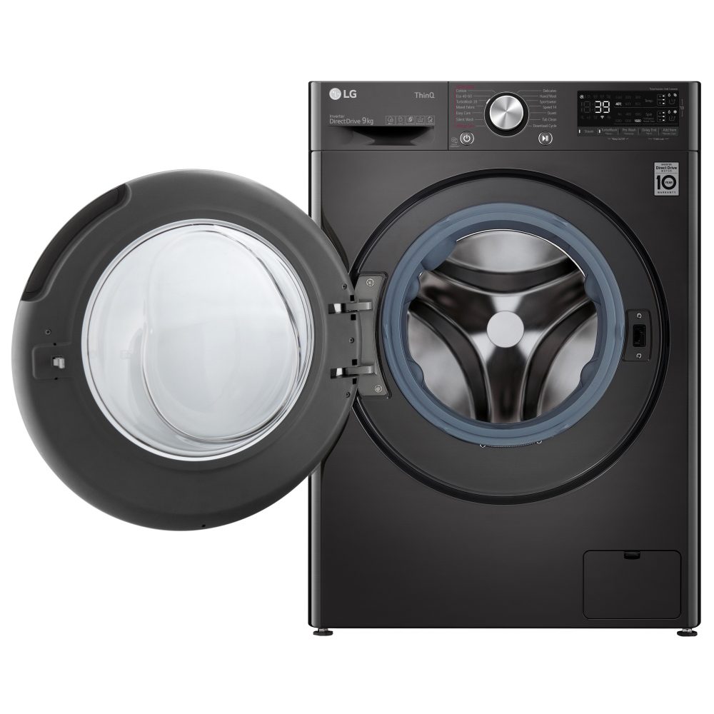 LG 9kg Autodose TurboWash Steam Washing Machine 1600rpm F6V909BTSA - BLACK STEEL LG 9kg Autodose TurboWash Steam Washing Machine 1600rpm F6V909BTSA - BLACK STEEL