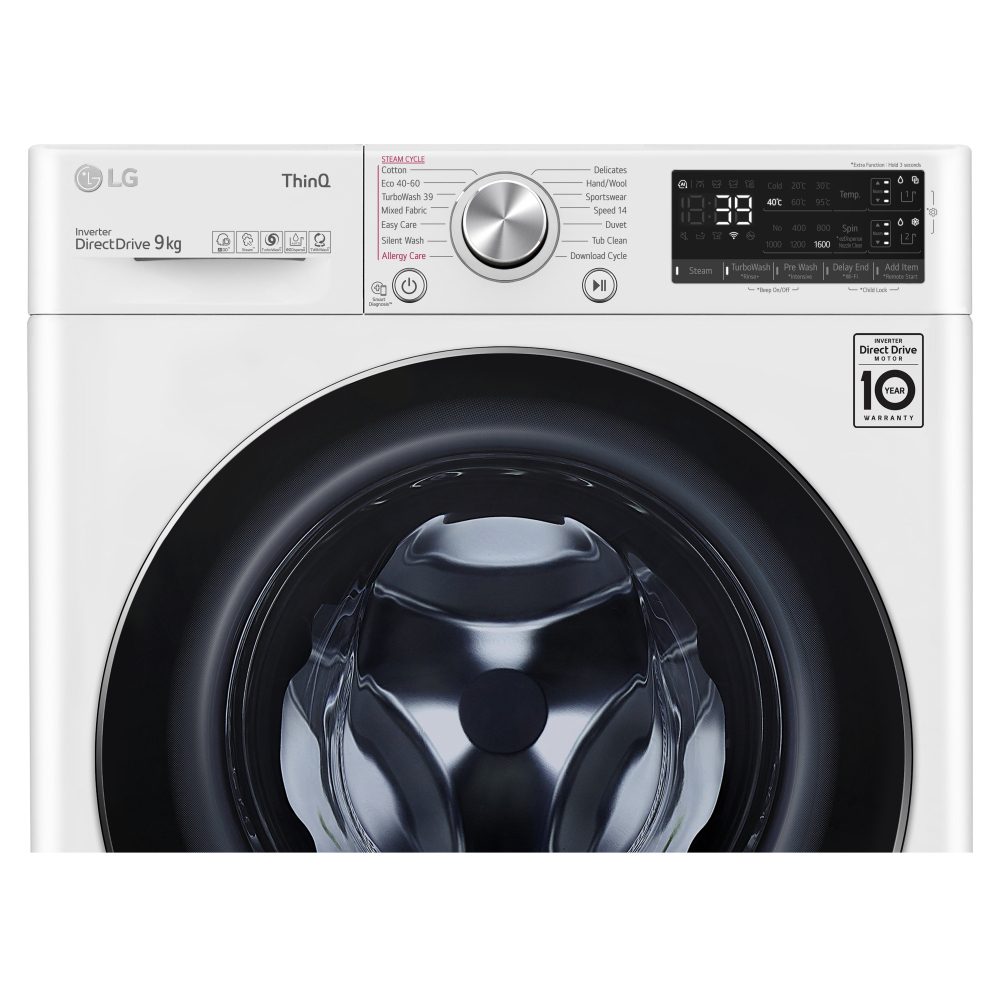 LG 9kg Autodose TurboWash Steam Washing Machine 1600rpm F6V909WTSA - WHITE LG 9kg Autodose TurboWash Steam Washing Machine 1600rpm F6V909WTSA - WHITE
