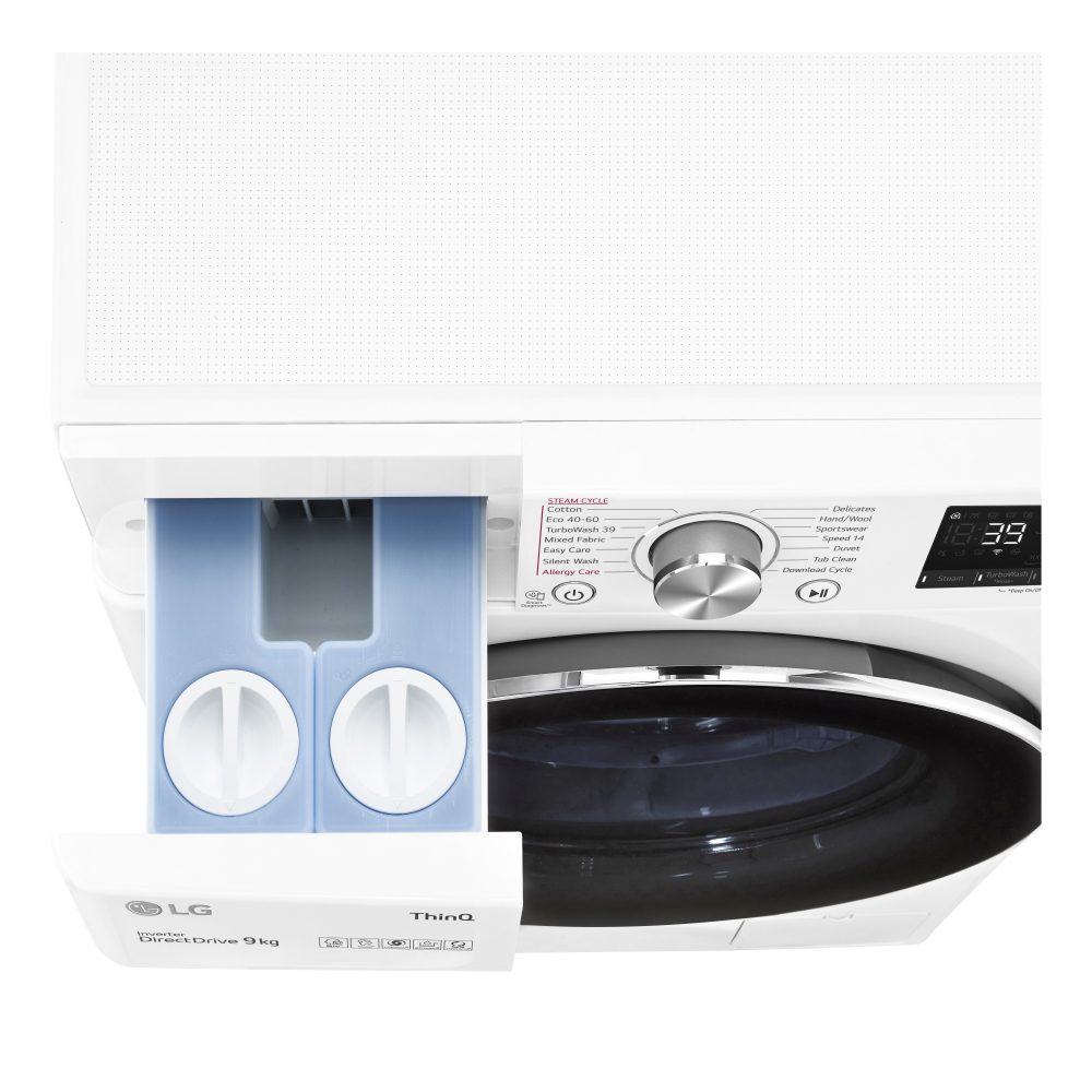 LG 9kg Autodose TurboWash Steam Washing Machine 1600rpm F6V909WTSA - WHITE LG 9kg Autodose TurboWash Steam Washing Machine 1600rpm F6V909WTSA - WHITE