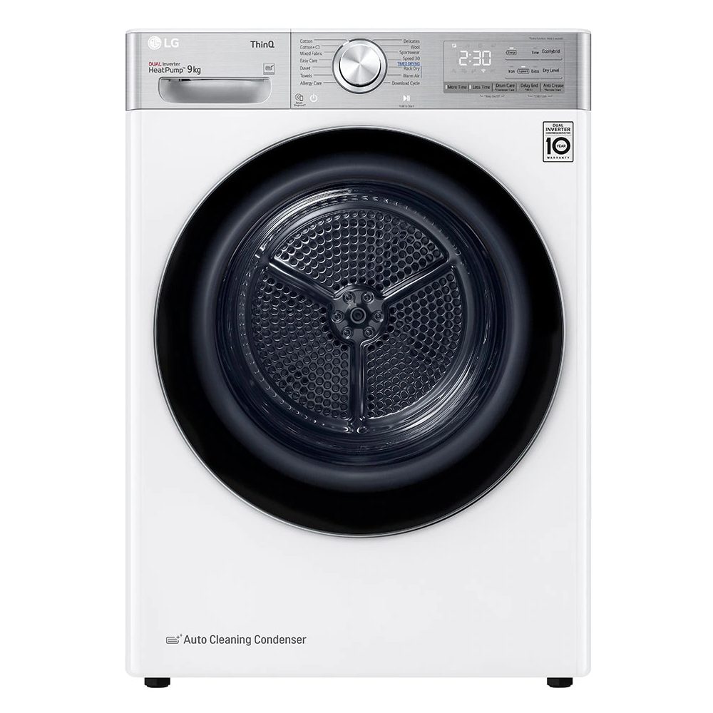 LG 9kg Eco Hybrid Heat Pump Condenser Tumble Dryer FDV1109W - WHITE LG 9kg Eco Hybrid Heat Pump Condenser Tumble Dryer FDV1109W - WHITE