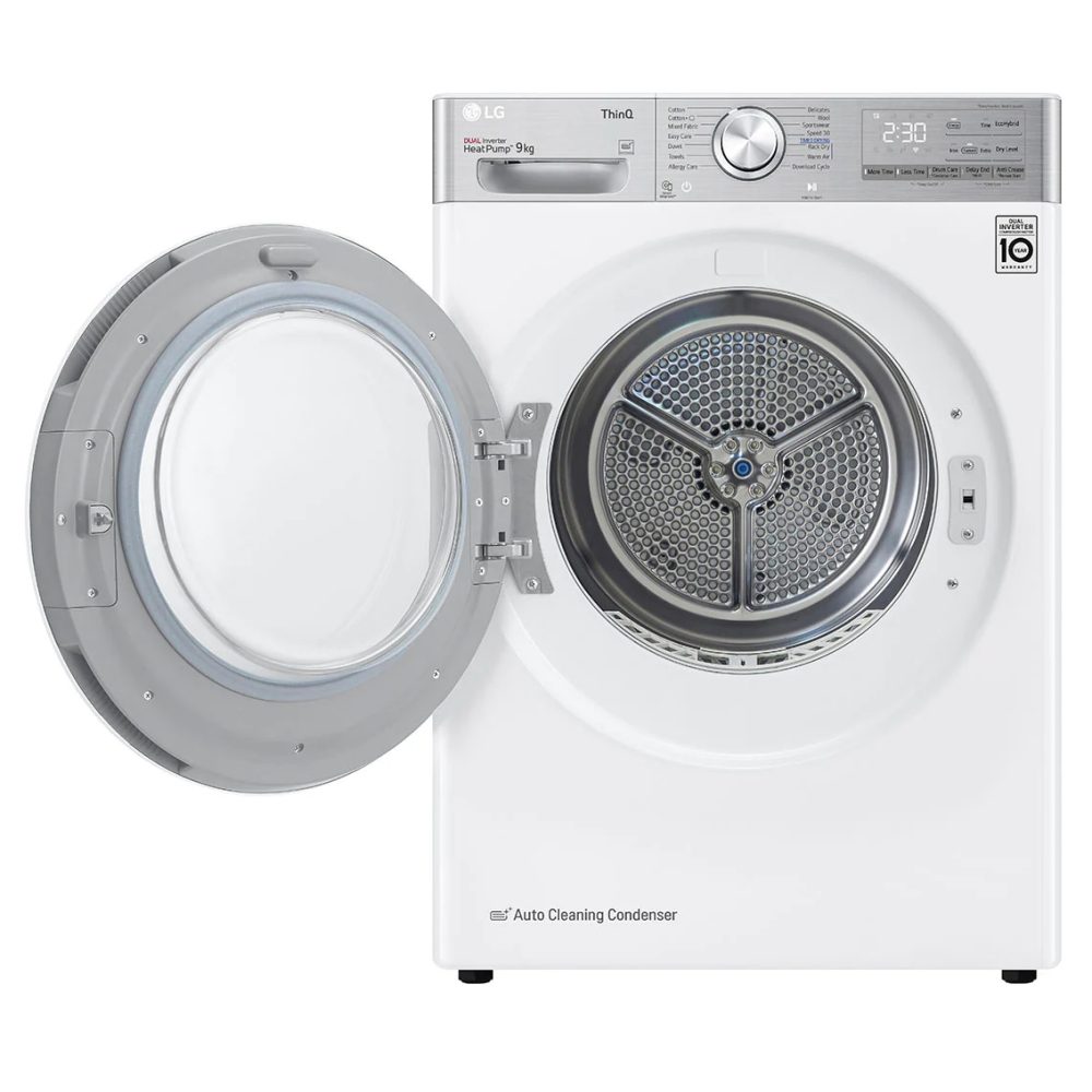 LG 9kg Eco Hybrid Heat Pump Condenser Tumble Dryer FDV1109W - WHITE LG 9kg Eco Hybrid Heat Pump Condenser Tumble Dryer FDV1109W - WHITE