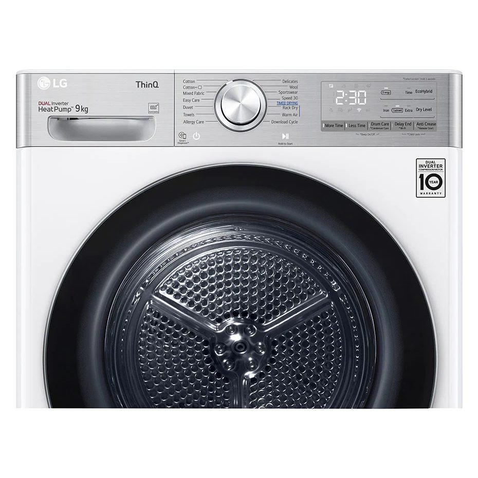 LG 9kg Eco Hybrid Heat Pump Condenser Tumble Dryer FDV1109W - WHITE LG 9kg Eco Hybrid Heat Pump Condenser Tumble Dryer FDV1109W - WHITE