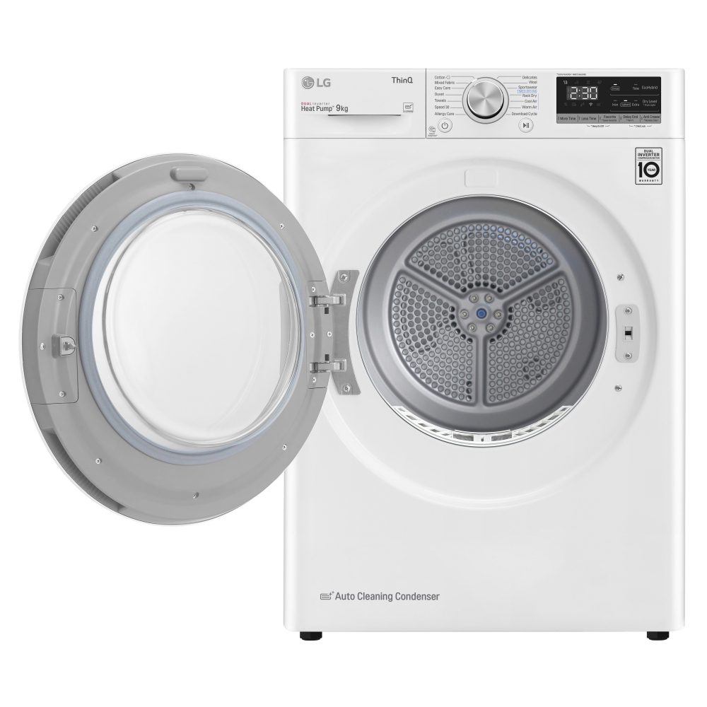 LG 9kg Eco Hybrid Heat Pump Condenser Tumble Dryer FDV309WN - WHITE LG 9kg Eco Hybrid Heat Pump Condenser Tumble Dryer FDV309WN - WHITE