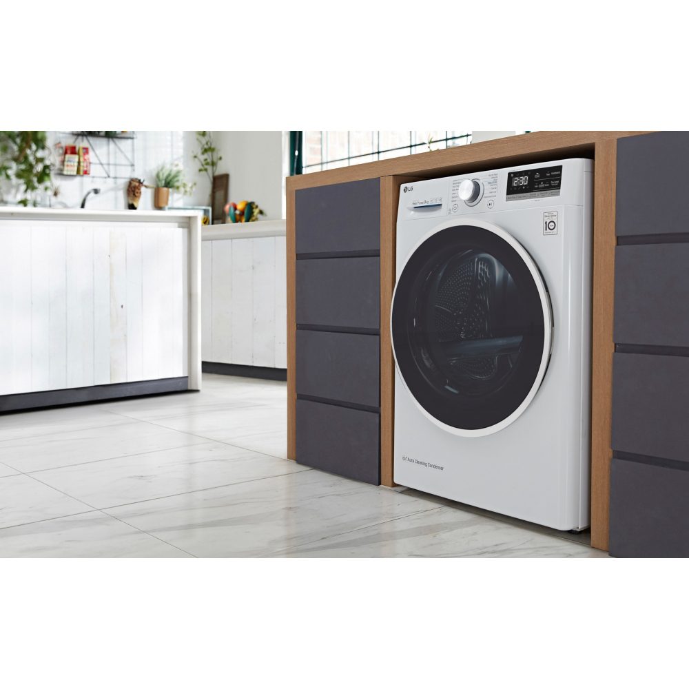 LG 9kg Eco Hybrid Heat Pump Condenser Tumble Dryer FDV309WN - WHITE LG 9kg Eco Hybrid Heat Pump Condenser Tumble Dryer FDV309WN - WHITE