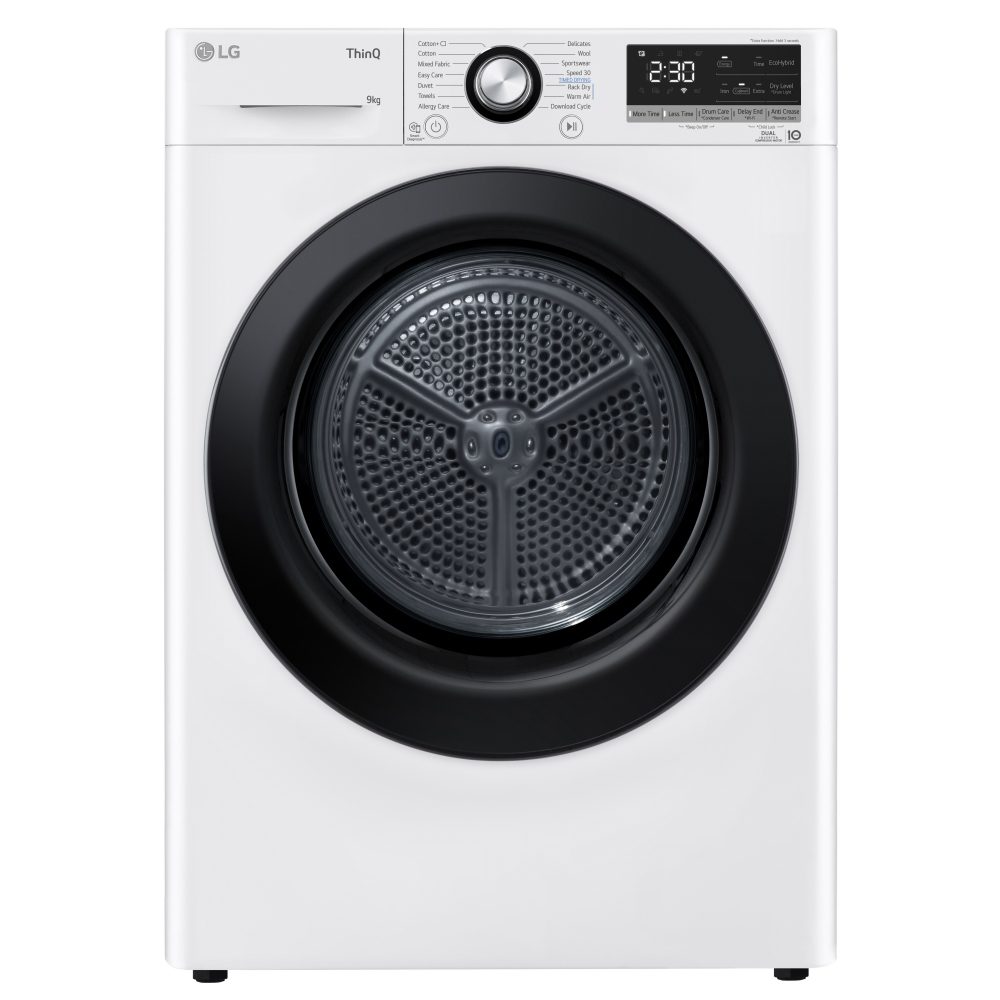 LG 9kg Eco Hybrid Heat Pump Condenser Tumble Dryer FDV309WN - WHITE LG 9kg Eco Hybrid Heat Pump Condenser Tumble Dryer FDV309WN - WHITE