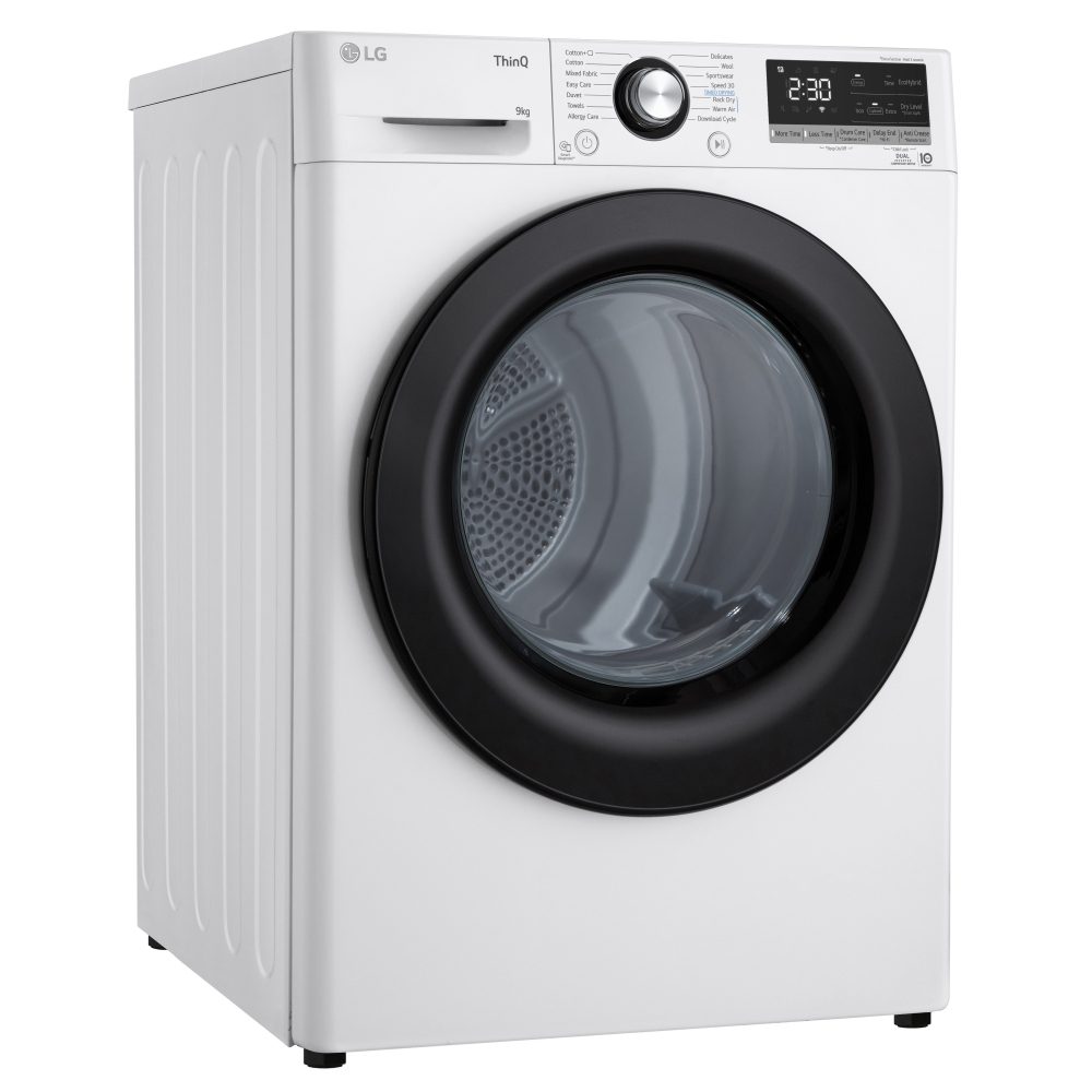 LG 9kg Eco Hybrid Heat Pump Condenser Tumble Dryer FDV309WN - WHITE LG 9kg Eco Hybrid Heat Pump Condenser Tumble Dryer FDV309WN - WHITE