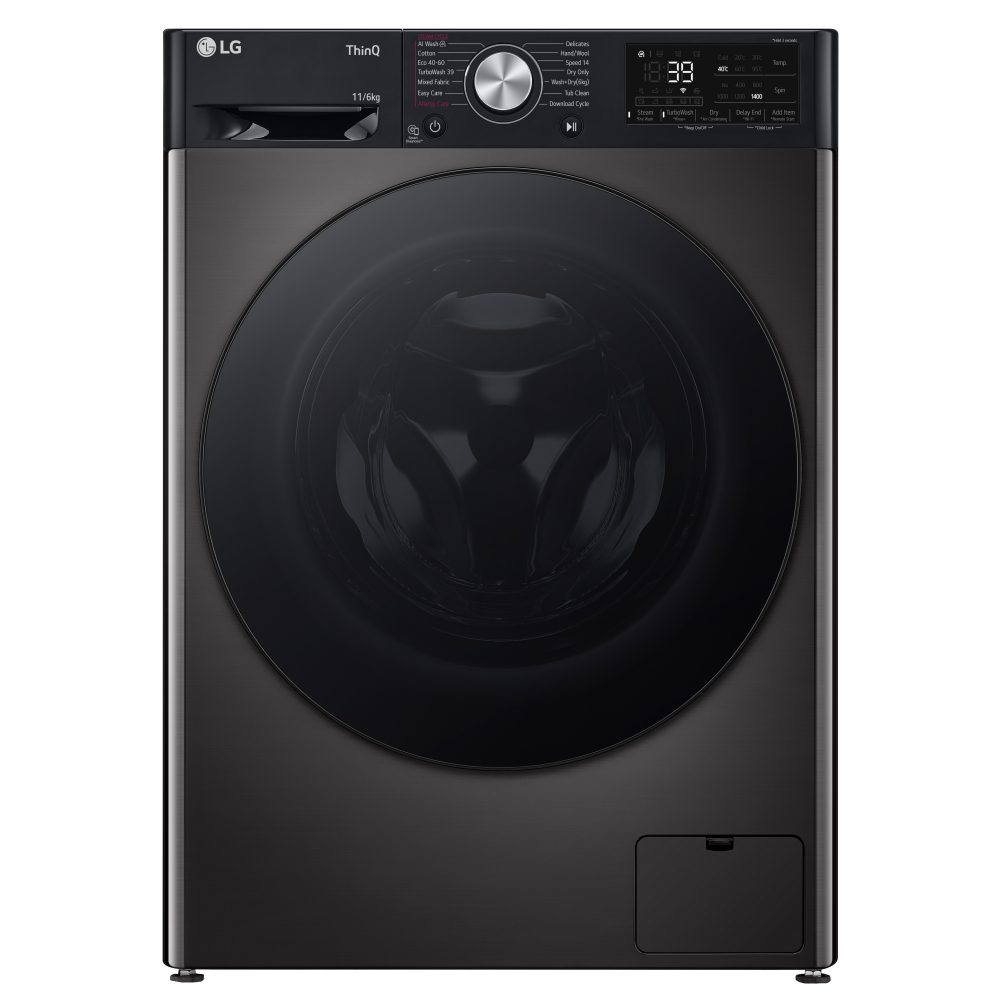 LG 11kg/6kg DualDry Steam Washer Dryer FWY916BBTN1 - BLACK STEEL LG 11kg/6kg DualDry Steam Washer Dryer FWY916BBTN1 - BLACK STEEL