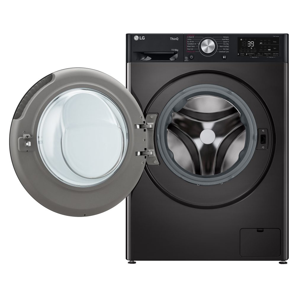 LG 11kg/6kg DualDry Steam Washer Dryer FWY916BBTN1 - BLACK STEEL LG 11kg/6kg DualDry Steam Washer Dryer FWY916BBTN1 - BLACK STEEL
