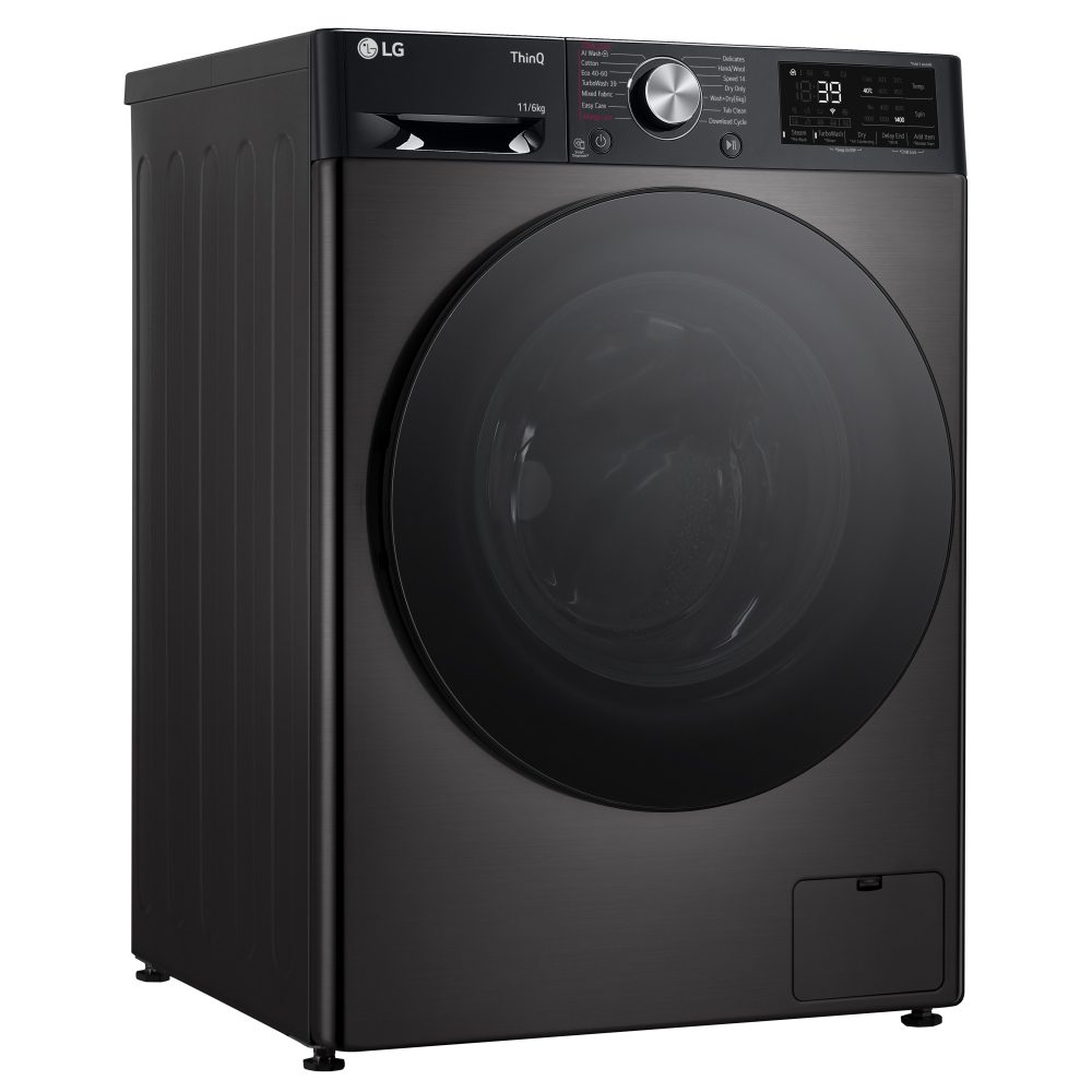 LG 11kg/6kg DualDry Steam Washer Dryer FWY916BBTN1 - BLACK STEEL LG 11kg/6kg DualDry Steam Washer Dryer FWY916BBTN1 - BLACK STEEL