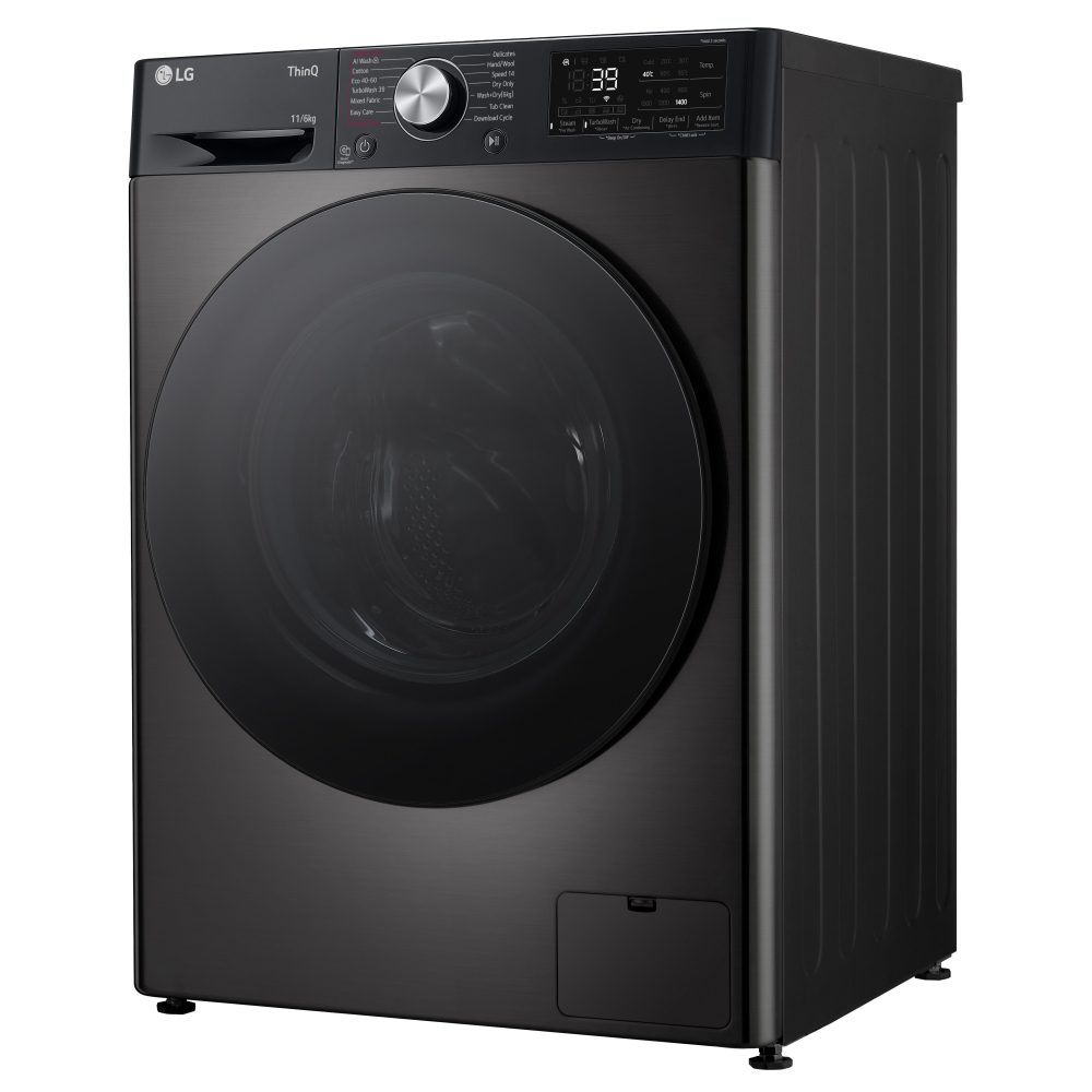 LG 11kg/6kg DualDry Steam Washer Dryer FWY916BBTN1 - BLACK STEEL LG 11kg/6kg DualDry Steam Washer Dryer FWY916BBTN1 - BLACK STEEL