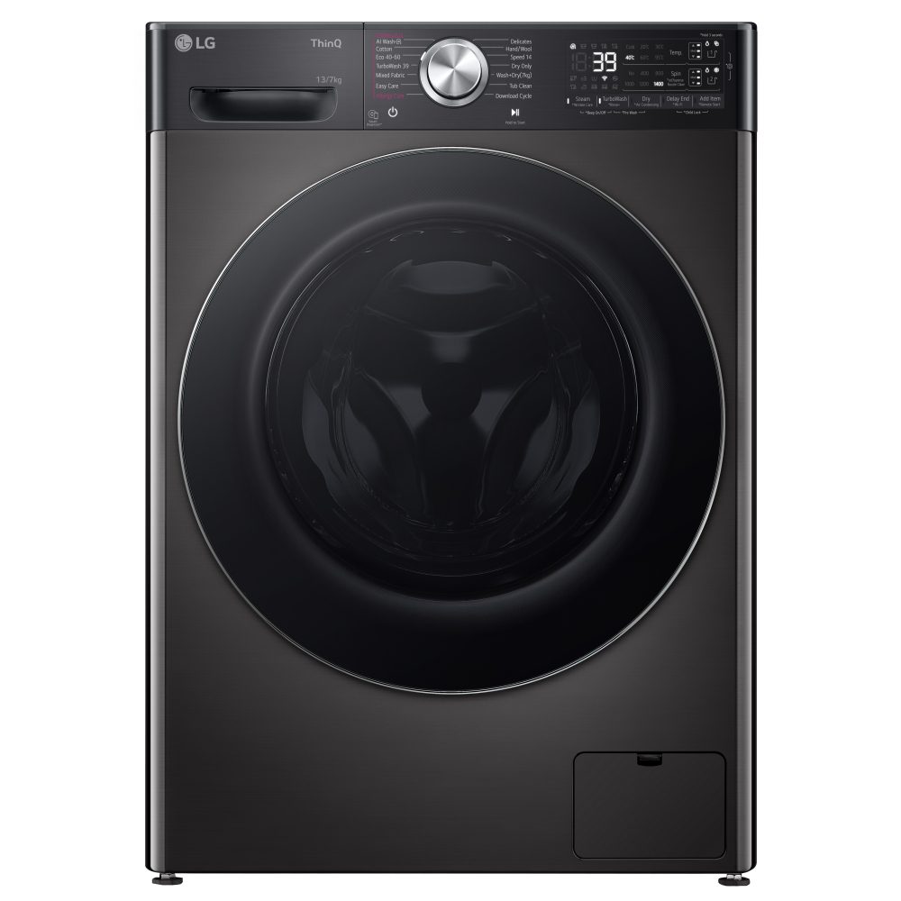 LG 13kg/7kg Autodose DualDry Washer Dryer FWY937BCTA1 - BLACK STEEL LG 13kg/7kg Autodose DualDry Washer Dryer FWY937BCTA1 - BLACK STEEL