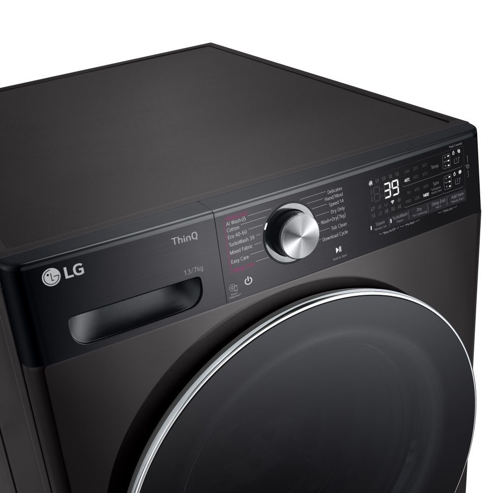 LG 13kg/7kg Autodose DualDry Washer Dryer FWY937BCTA1 - BLACK STEEL LG 13kg/7kg Autodose DualDry Washer Dryer FWY937BCTA1 - BLACK STEEL