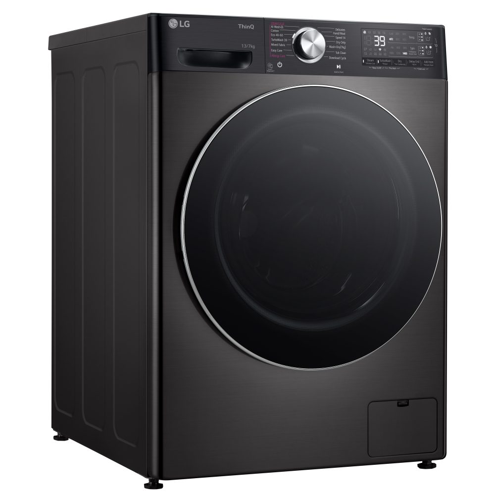 LG 13kg/7kg Autodose DualDry Washer Dryer FWY937BCTA1 - BLACK STEEL LG 13kg/7kg Autodose DualDry Washer Dryer FWY937BCTA1 - BLACK STEEL