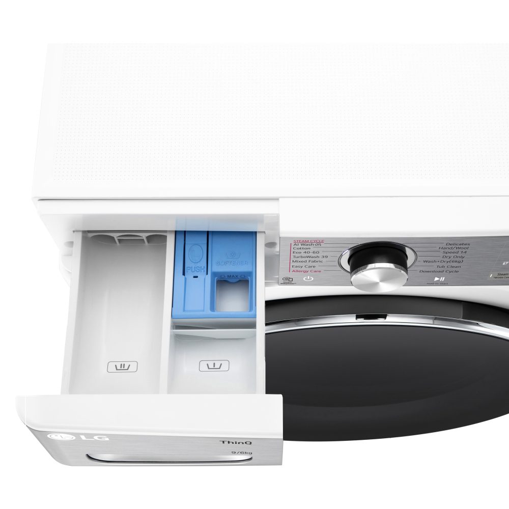 LG 9kg/6kg DualDry Steam Washer Dryer FWY996WCTN4 - WHITE LG 9kg/6kg DualDry Steam Washer Dryer FWY996WCTN4 - WHITE