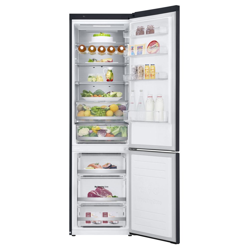 LG 60cm Frost Free Fridge Freezer GBB72MCUFN - BLACK STEEL LG 60cm Frost Free Fridge Freezer GBB72MCUFN - BLACK STEEL
