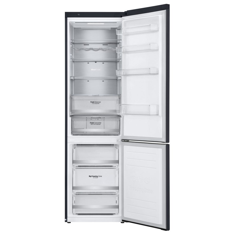 LG 60cm Frost Free Fridge Freezer GBB72MCUFN - BLACK STEEL LG 60cm Frost Free Fridge Freezer GBB72MCUFN - BLACK STEEL