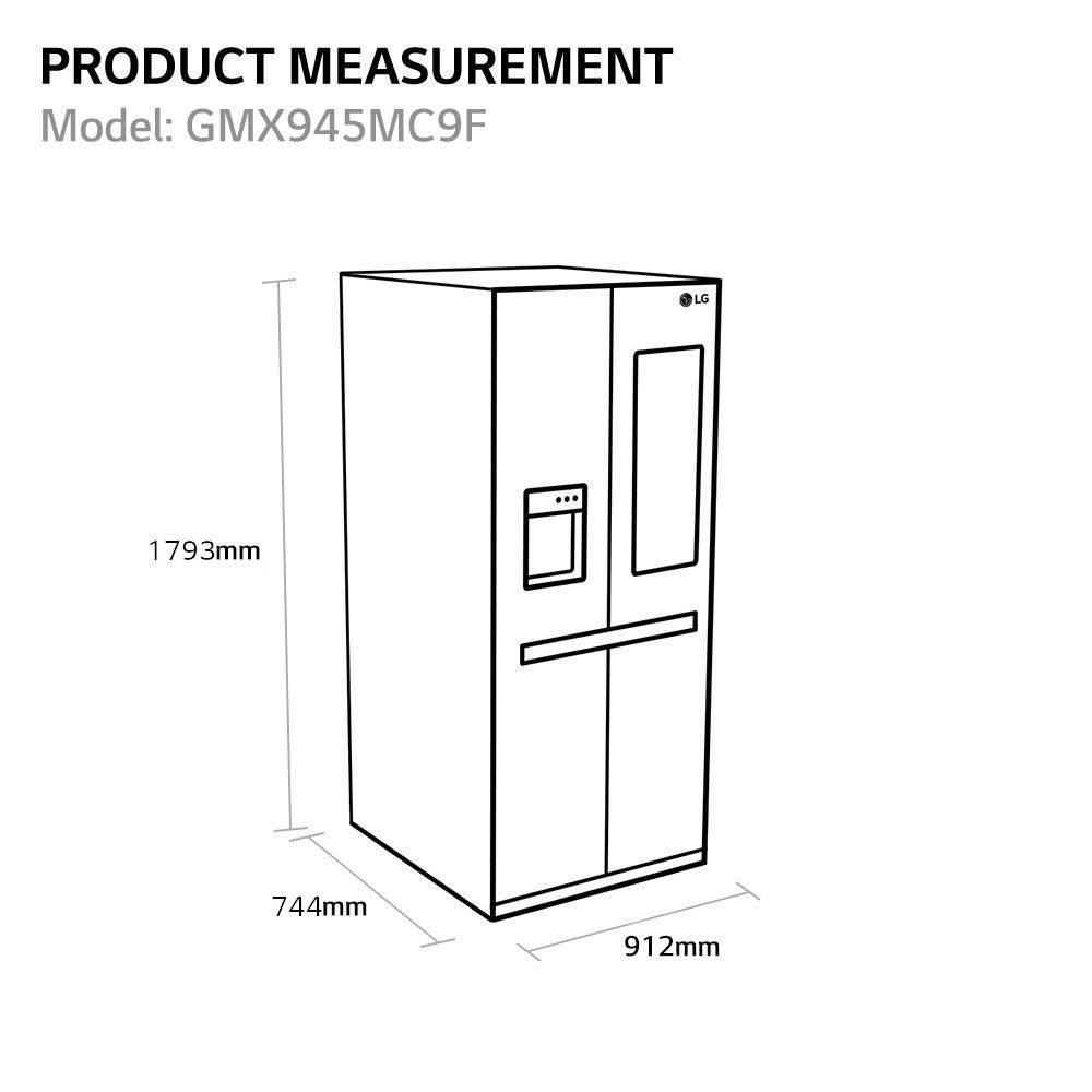 LG Instaview Door In Door French Style Fridge Freezer GMX945MC9F - BLACK STEEL LG Instaview Door In Door French Style Fridge Freezer GMX945MC9F - BLACK STEEL