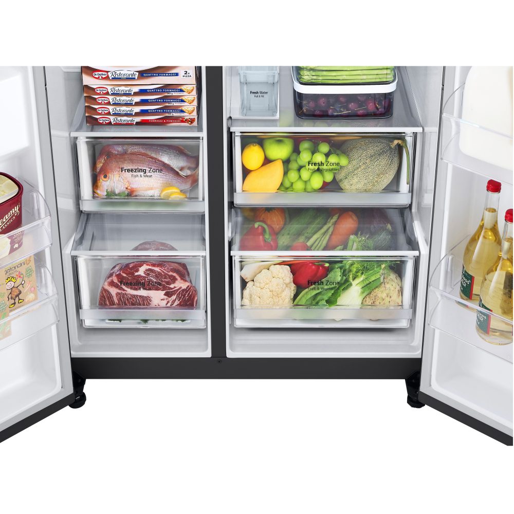 LG American Style Fridge Freezer With Ice & Water Non Plumbed GSLV71MCTD - BLACK STEEL LG American Style Fridge Freezer With Ice & Water Non Plumbed GSLV71MCTD - BLACK STEEL