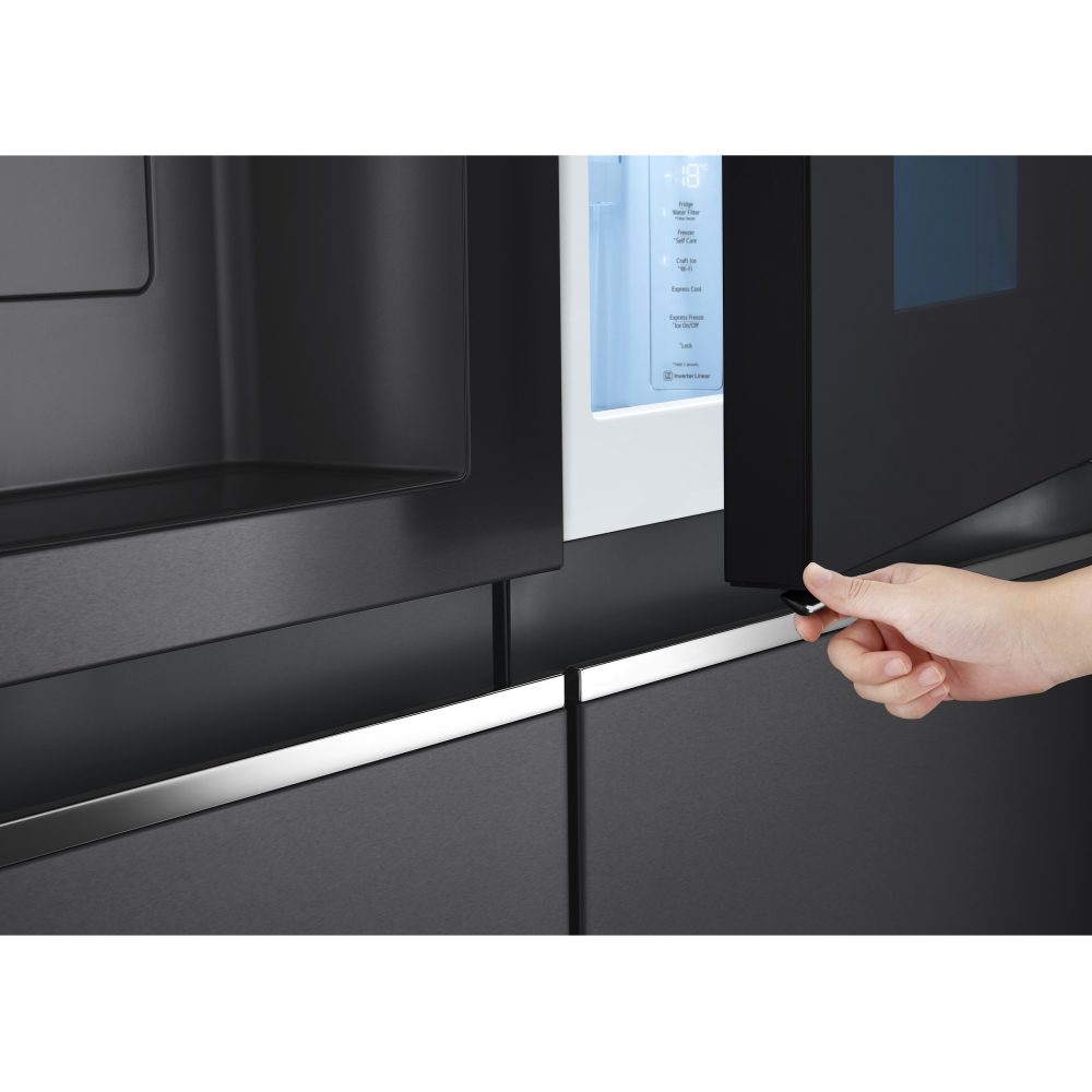 LG Door In Door Instaview American Fridge Freezer With Craft Ice Maker GSXV90MCDE - BLACK STEEL LG Door In Door Instaview American Fridge Freezer With Craft Ice Maker GSXV90MCDE - BLACK STEEL