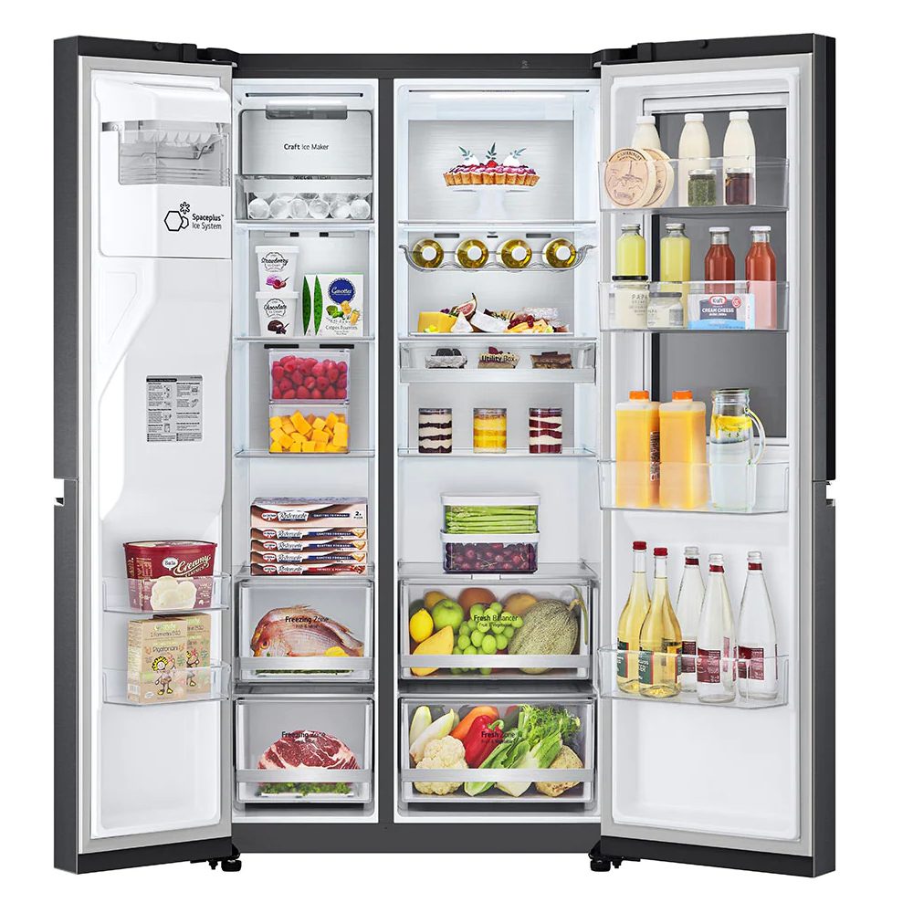 LG Door In Door Instaview American Fridge Freezer With Craft Ice Maker GSXV90MCDE - BLACK STEEL LG Door In Door Instaview American Fridge Freezer With Craft Ice Maker GSXV90MCDE - BLACK STEEL