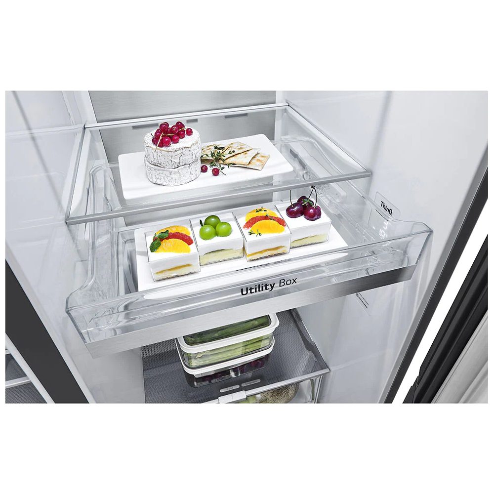 LG Door In Door Instaview American Fridge Freezer With Craft Ice Maker GSXV90MCDE - BLACK STEEL LG Door In Door Instaview American Fridge Freezer With Craft Ice Maker GSXV90MCDE - BLACK STEEL