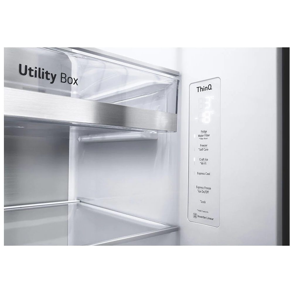 LG Door In Door Instaview American Fridge Freezer With Craft Ice Maker GSXV90MCDE - BLACK STEEL LG Door In Door Instaview American Fridge Freezer With Craft Ice Maker GSXV90MCDE - BLACK STEEL