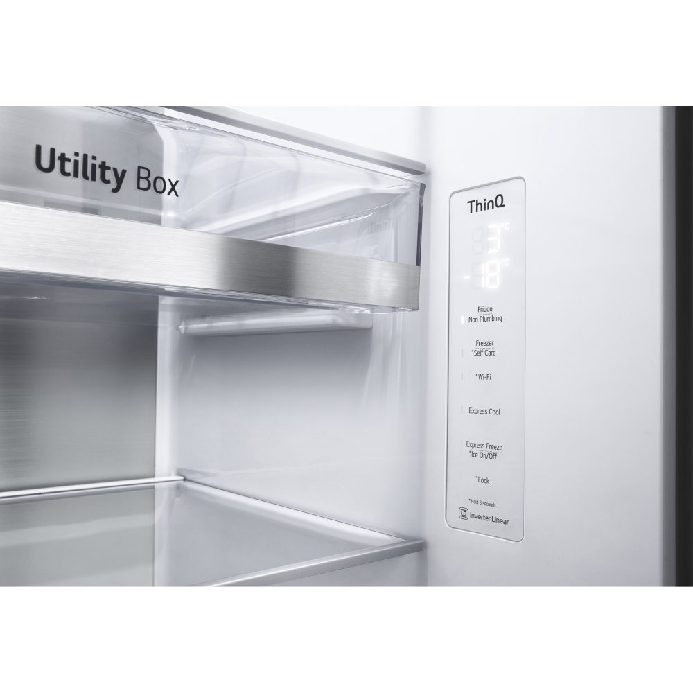 LG Door In Door Instaview American Fridge Freezer With Ice & Water Non Plumbed GSXV91BSAE - STAINLESS STEEL LG Door In Door Instaview American Fridge Freezer With Ice & Water Non Plumbed GSXV91BSAE - STAINLESS STEEL