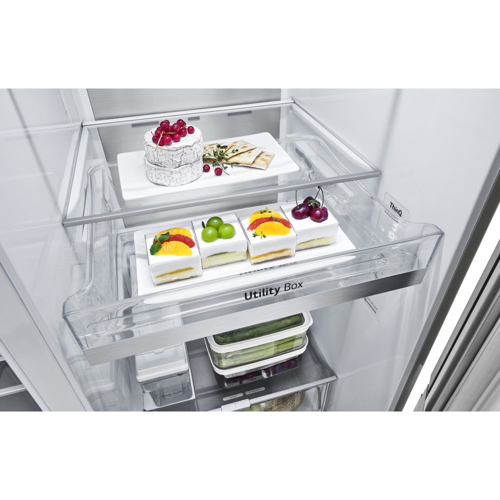 LG Door In Door Instaview American Fridge Freezer With Ice & Water Non Plumbed GSXV91BSAE - STAINLESS STEEL LG Door In Door Instaview American Fridge Freezer With Ice & Water Non Plumbed GSXV91BSAE - STAINLESS STEEL